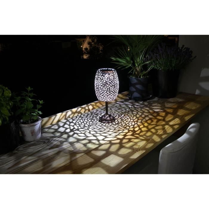 GAL3760107379221-0.jpg Zonnelantaarn - GALIX - G2003 - Koper metaal - Witte LED 10 lumen - H35 cm - Afbeelding 1