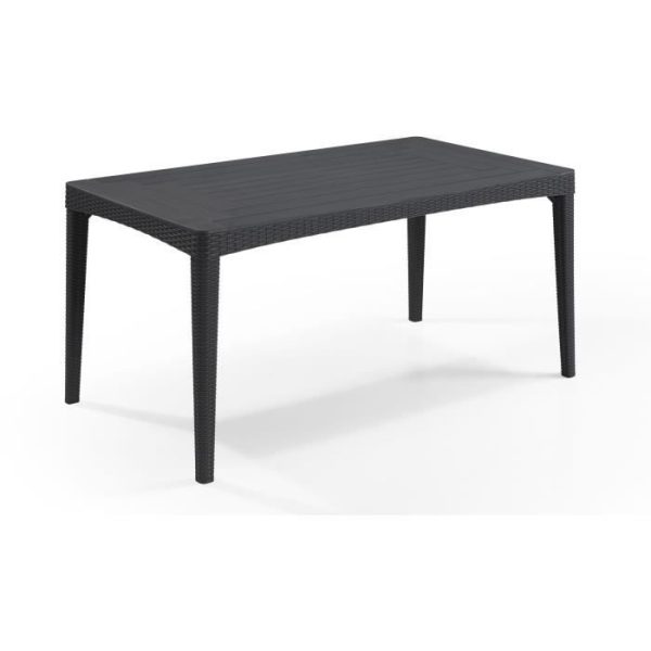 ALLIBERT JARDIN Tafel 6 personen Girona Wicker rond grafiet