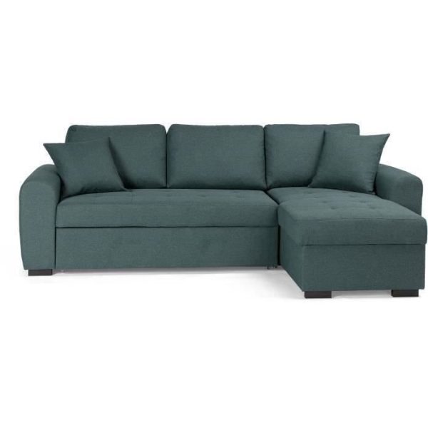 Reversible convertible hoekbank - groene stof - L 244 x d 151 x h 90 - Hamilton