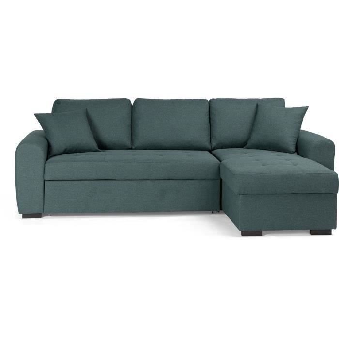 HAMILTONANCVVRT-0.jpg Reversible convertible hoekbank - groene stof - L 244 x d 151 x h 90 - Hamilton - Afbeelding 1