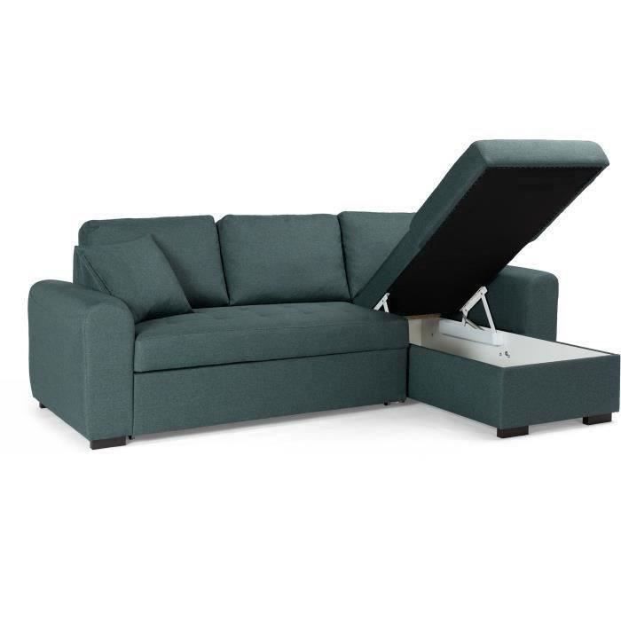 HAMILTONANCVVRT-2.jpg Reversible convertible hoekbank - groene stof - L 244 x d 151 x h 90 - Hamilton - Afbeelding 3