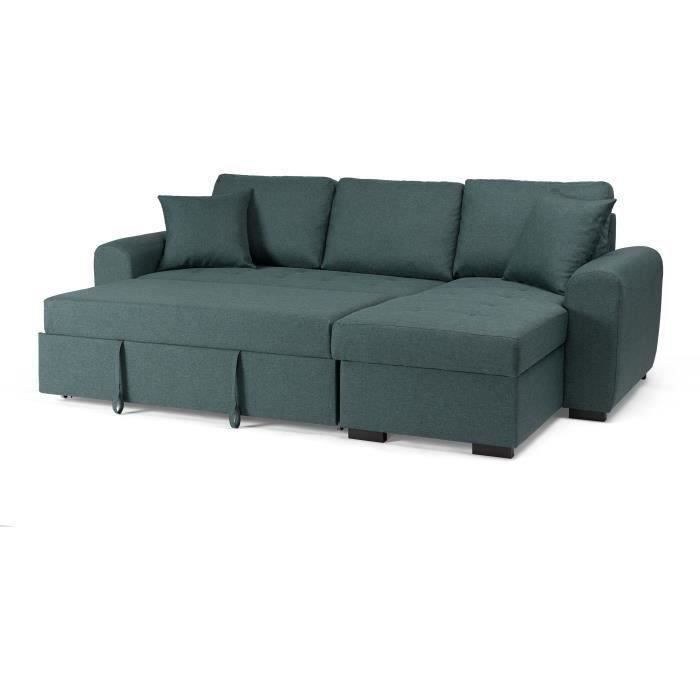 HAMILTONANCVVRT-5.jpg Reversible convertible hoekbank - groene stof - L 244 x d 151 x h 90 - Hamilton - Afbeelding 6