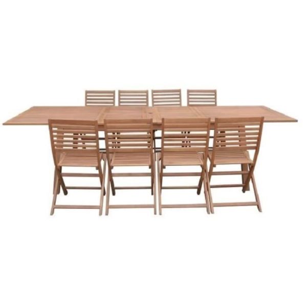 Tuinset voor 8 tot 12 personen - Uitschuifbare tafel 200/250/300 x 100 cm + 6 stoelen - FSC Eucalyptushout