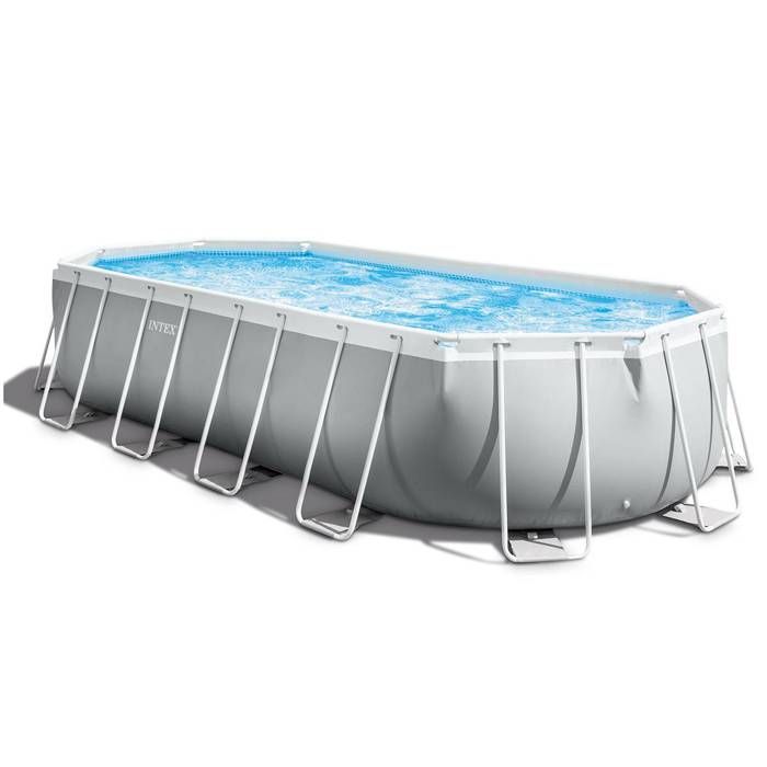 INT26798NP-0.jpg Intex buisvormig ovaal prisma frame zwembad kit (l) 6.10 x (b) 3.05 x (h) 1.22m - Afbeelding 1