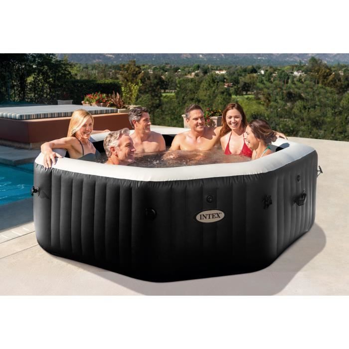 INT6941057418315-2.jpg Spa - INTEX - PureSpa Carbon - 6 plaatsen - 140 bubbeldiffusers - 6 massagejets - Afbeelding 3