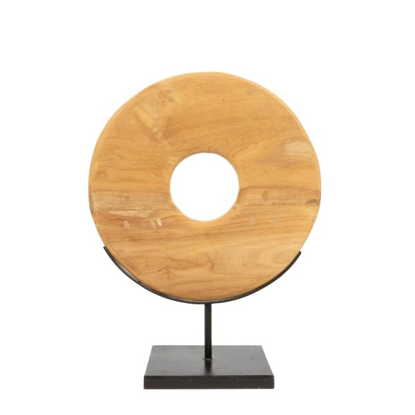 De Teak Schijf op Standaard - M