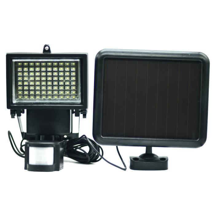 JIA8017-0.jpg GALIX Zeer verlichte zonne-spot met aanwezigheidsmelder - 80 LED's - Zwart - Afbeelding 1