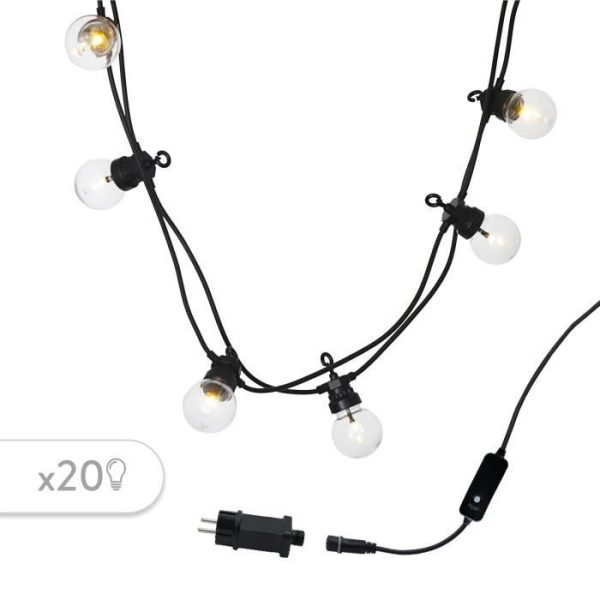 LUMIJARDIN Slinger 20 LED-lampen - Warm wit - Feestverlichting