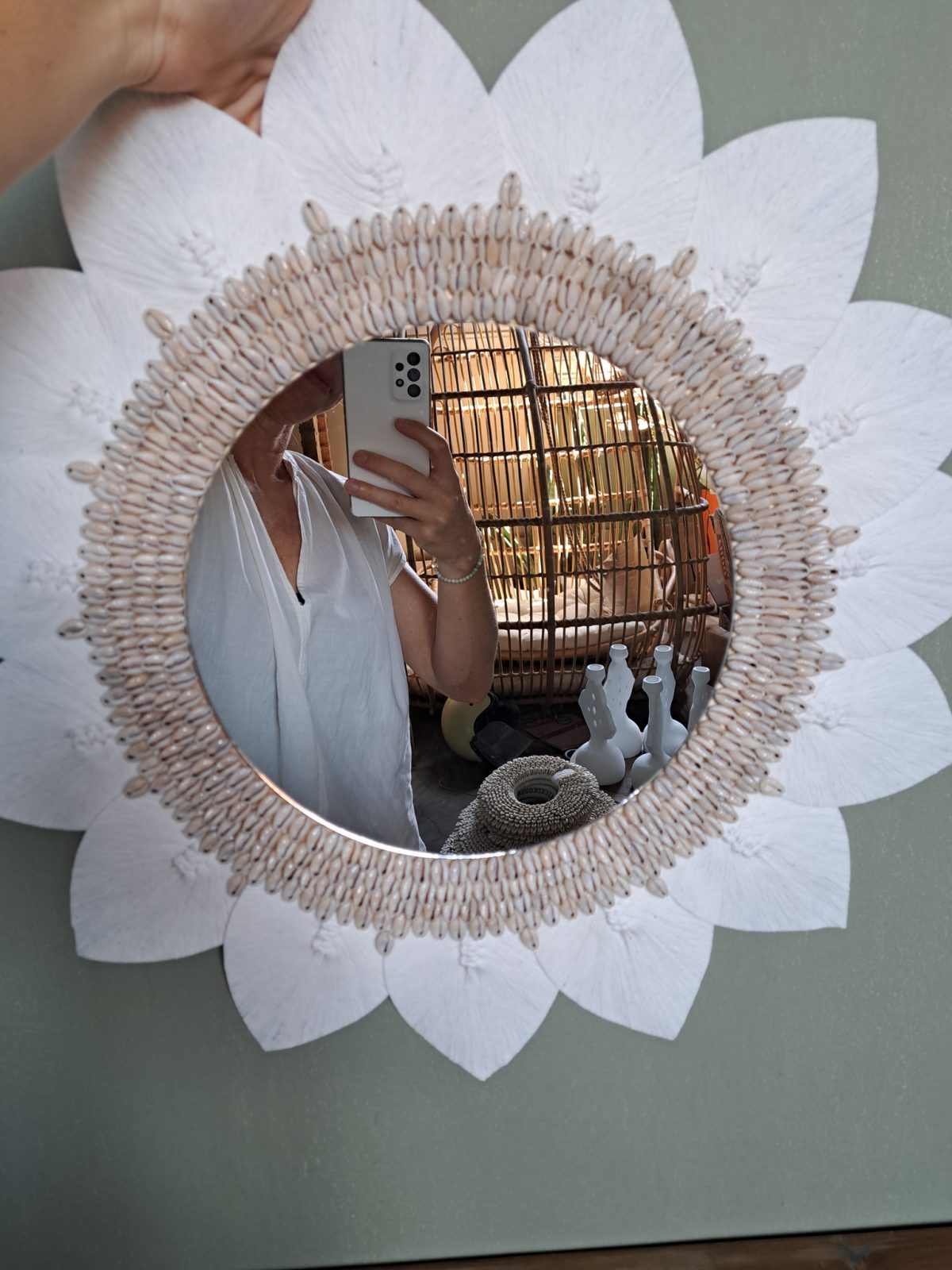 Natuurlijke Boho Chic Japandi Ronde Spiegel - Afbeelding 3