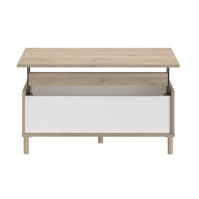 MORPHOS0400ENSE-3.jpg Woonkamermeubelset - tv-meubel, salontafel, laag dressoir - MORPHOS - Wit / Eiken decor - PARISOT - Afbeelding 4