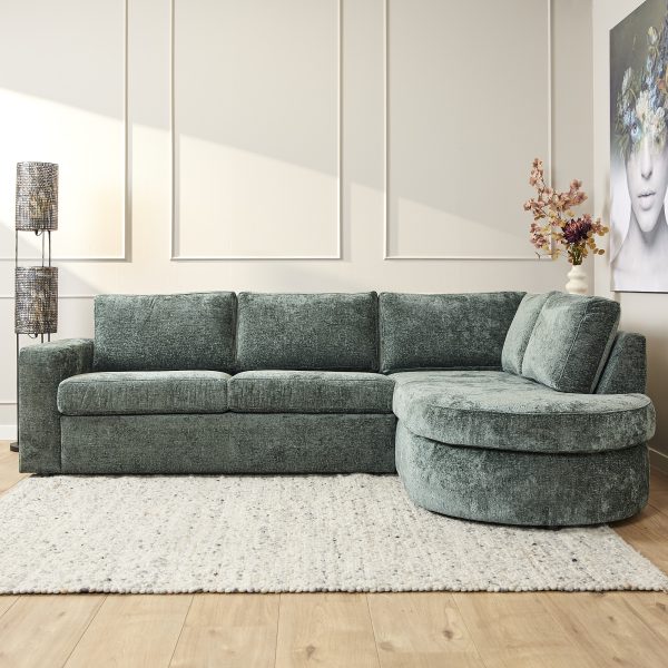 MySofa Alma | Groen | 2,5-zits + Divan Rechts | 5 jaar garantie