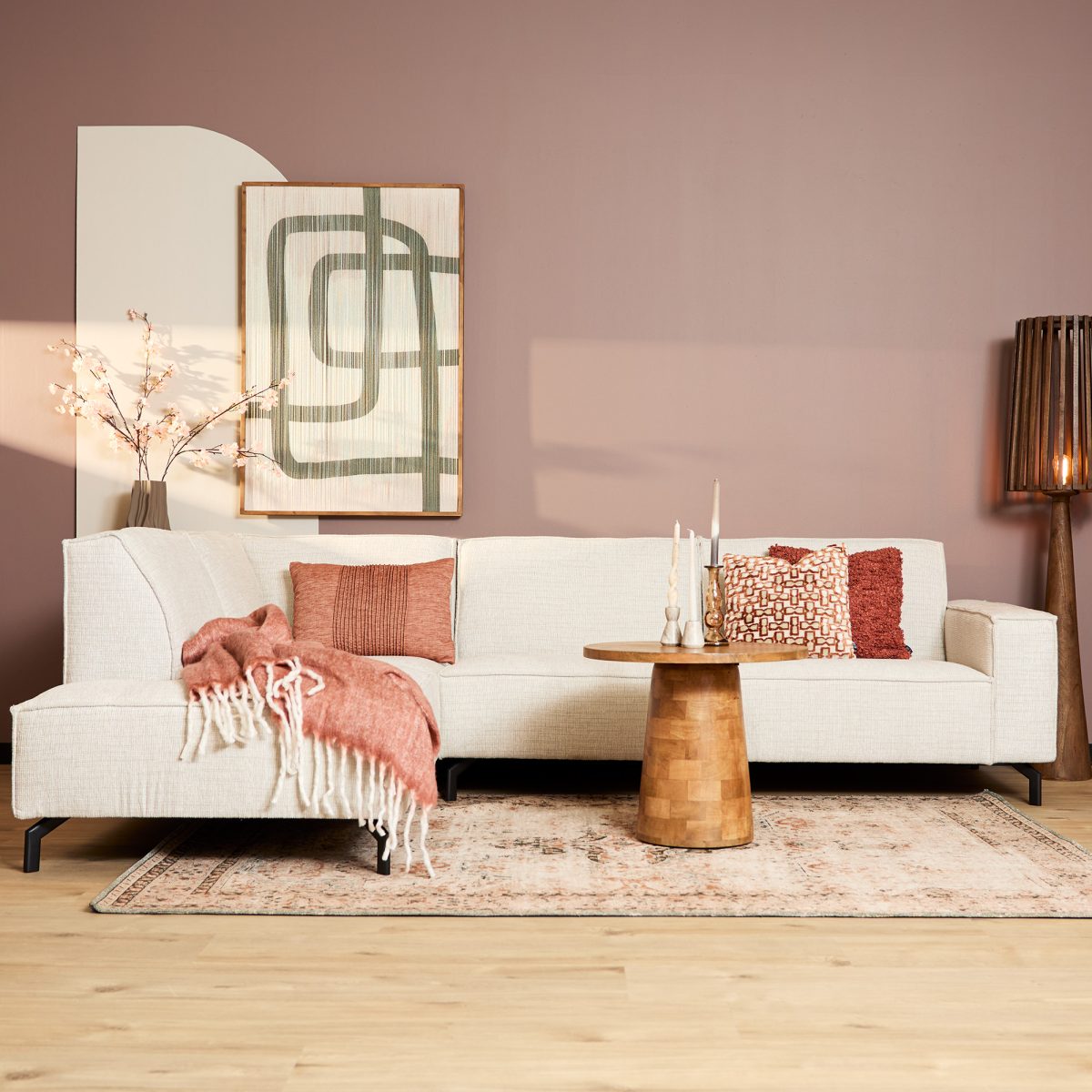 MijnSofa Floris | Divan Links + 2,5 zits | Beige | Baltimore - Afbeelding 1