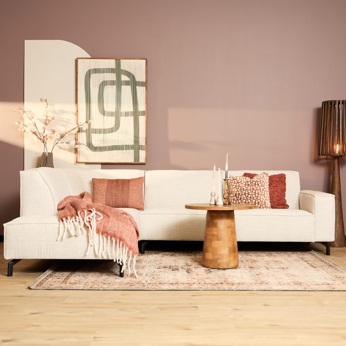 MijnSofa Floris | Divan Links + 2,5 zits | Beige | Baltimore - Afbeelding 5
