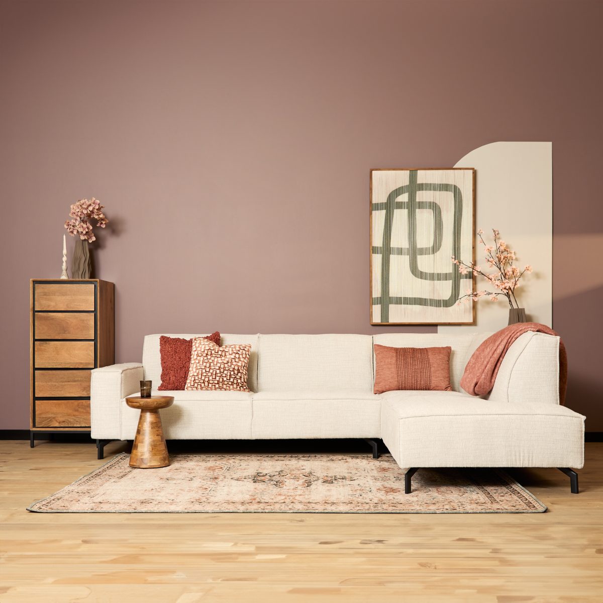 MySofa Floris | 2,5-zits + Divan Rechts | Beige | Baltimore - Afbeelding 5