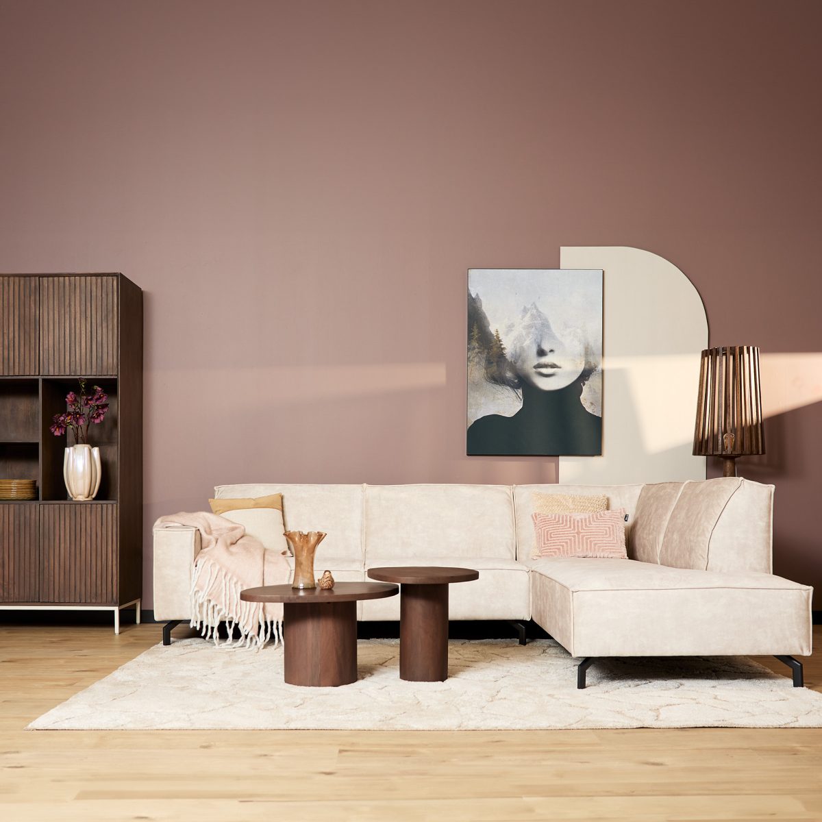 MySofa Floris| 2,5-zits + Divan Rechts | Beige | Fluweel - Afbeelding 2