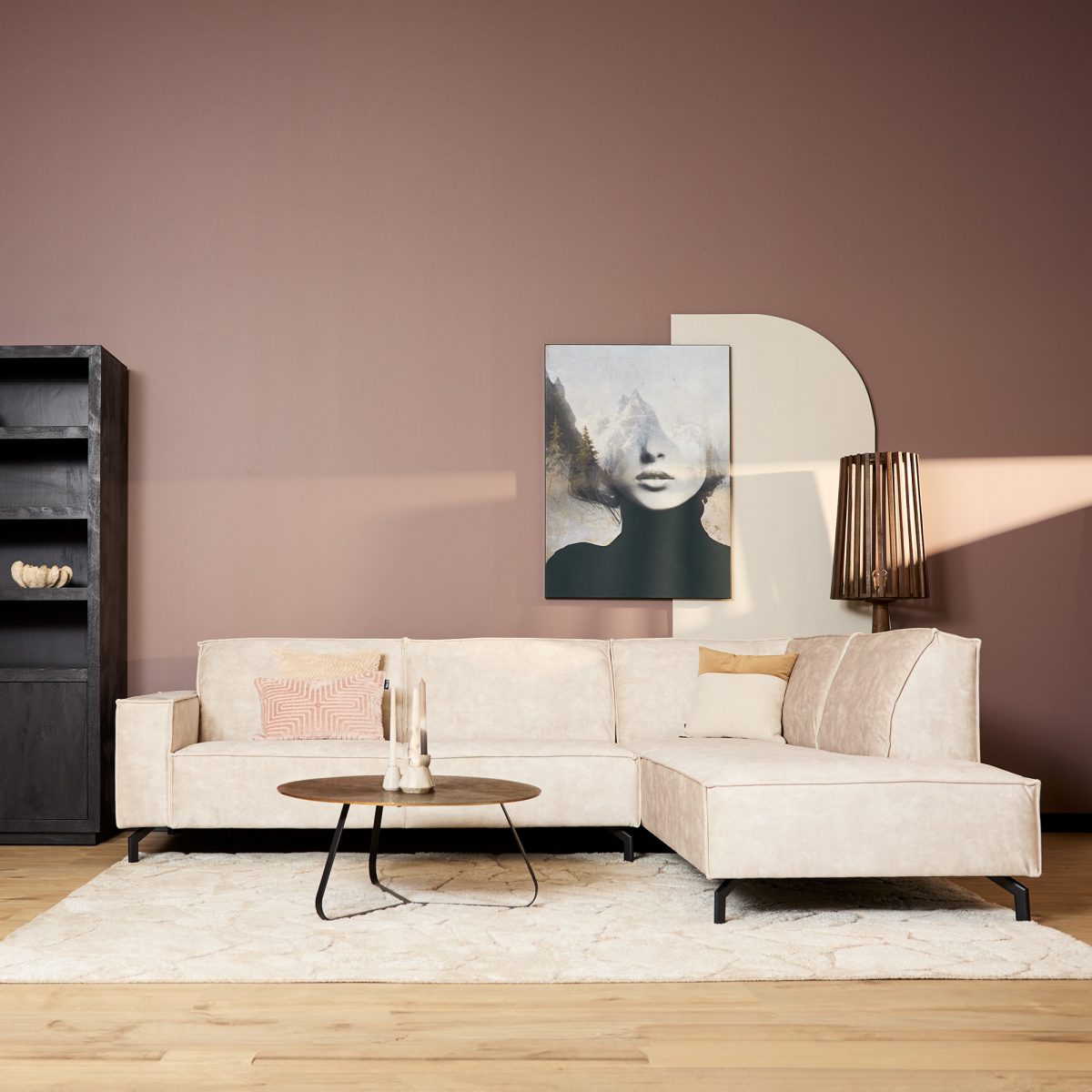 MySofa Floris| 2,5-zits + Divan Rechts | Beige | Fluweel - Afbeelding 4