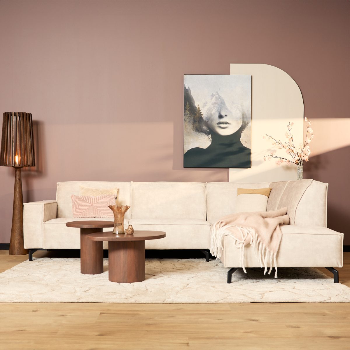 MySofa Floris| 2,5-zits + Divan Rechts | Beige | Fluweel - Afbeelding 8