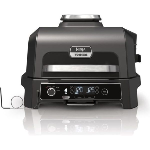 Elektrischer Grill und Räucherofen mit Thermometer - NINJA - Woodfire Pro XL - OG850EU - Outdoor-Grill und Airfryer