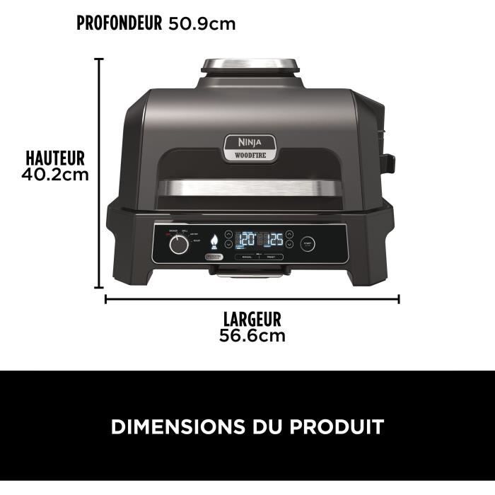 NIN0622356281058-1.jpg Elektrischer Grill und Räucherofen mit Thermometer - NINJA - Woodfire Pro XL - OG850EU - Outdoor-Grill und Airfryer - Afbeelding 2