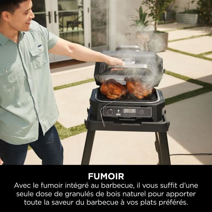 NIN0622356281058-3.jpg Elektrischer Grill und Räucherofen mit Thermometer - NINJA - Woodfire Pro XL - OG850EU - Outdoor-Grill und Airfryer - Afbeelding 4