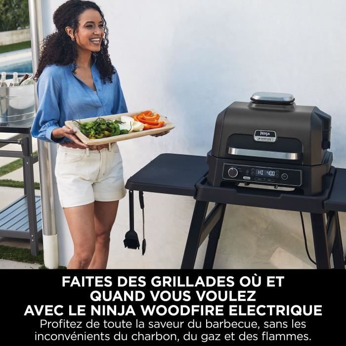 NIN0622356281058-5.jpg Elektrischer Grill und Räucherofen mit Thermometer - NINJA - Woodfire Pro XL - OG850EU - Outdoor-Grill und Airfryer - Afbeelding 6
