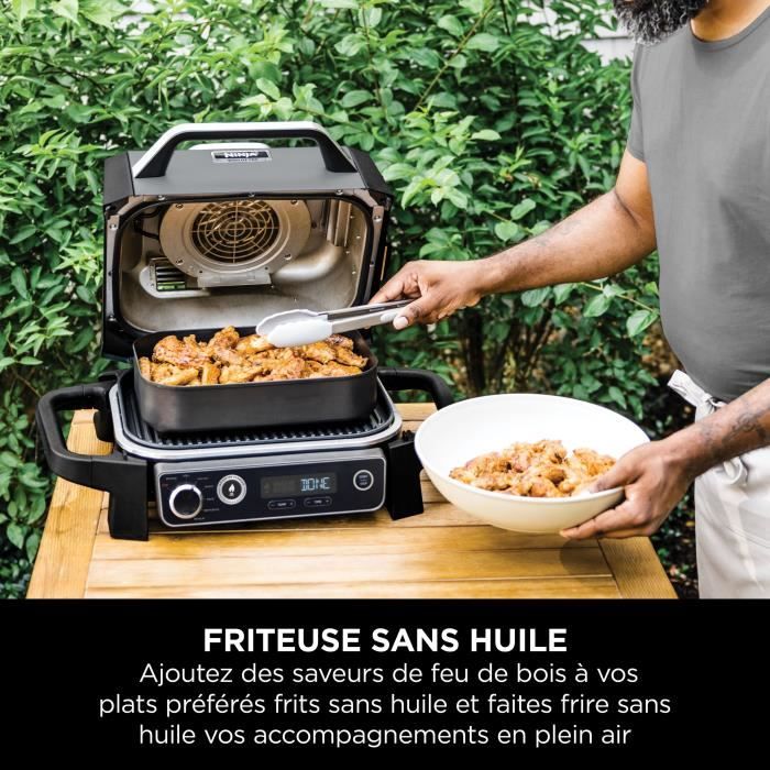 NIN1702340536732-3.jpg NINJA Elektrischer Grill und Räucherofen - Holzkohle - OG701EU - Grill, Räucherofen & Heißluftfritteuse - Antihaftbeschichtung - Grau und Schwarz - Afbeelding 4