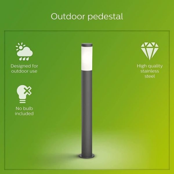 Philips Potelet Utrecht - 20W - antraciet