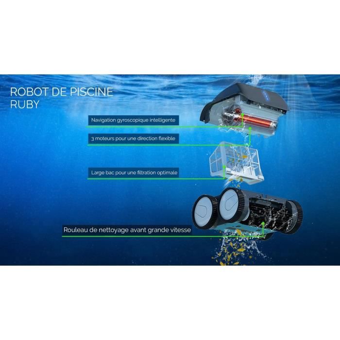 PTP3760275216908-5.jpg BESTWAY Aquaglide autonome zwembadrobotstofzuiger voor zwembaden met vlakke bodem 3,5 x 5 m, oplaadbare batterij - Afbeelding 6