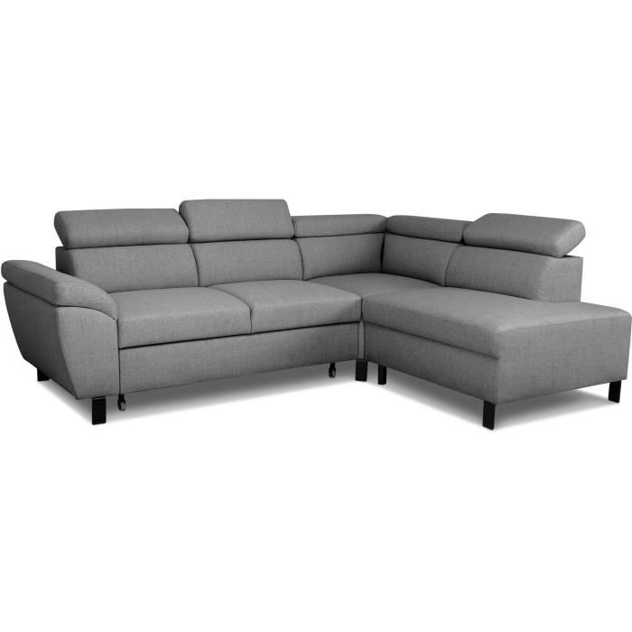 STANA134750-0.jpg Hoekbank ombouw - 4 personen - STAN - Antraciet stof - 3 hoofdsteunen - Omkeerbaar - 243 x 92 x 184 cm - Afbeelding 1