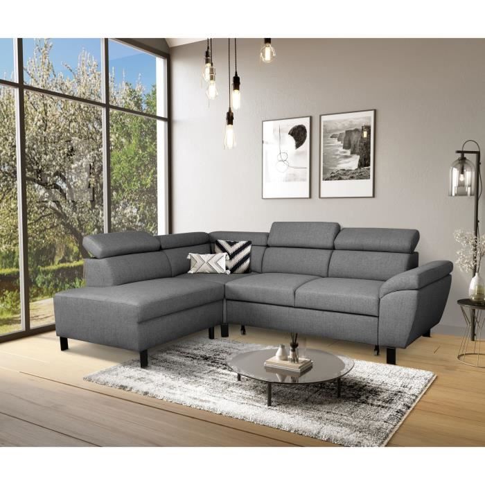 STANA134750-1.jpg Hoekbank ombouw - 4 personen - STAN - Antraciet stof - 3 hoofdsteunen - Omkeerbaar - 243 x 92 x 184 cm - Afbeelding 2