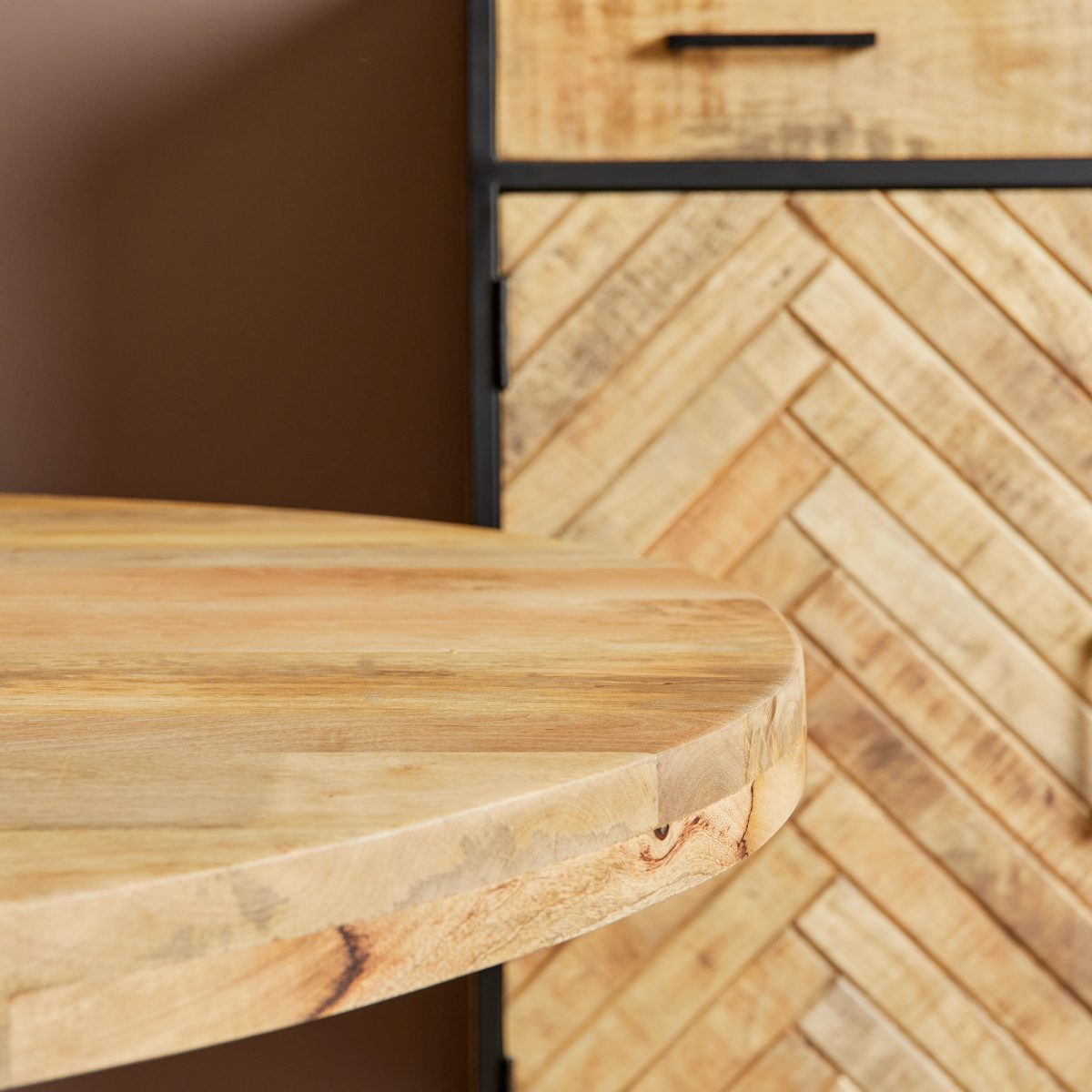 Eettafel Denver | Rond | Mangohout | 120 cm - Afbeelding 6