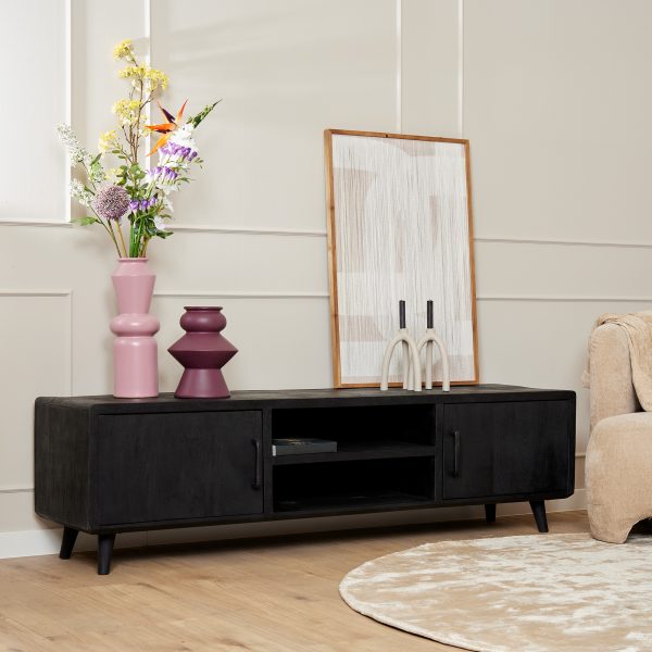 Tv-meubel Omaha Zwart | 180 cm