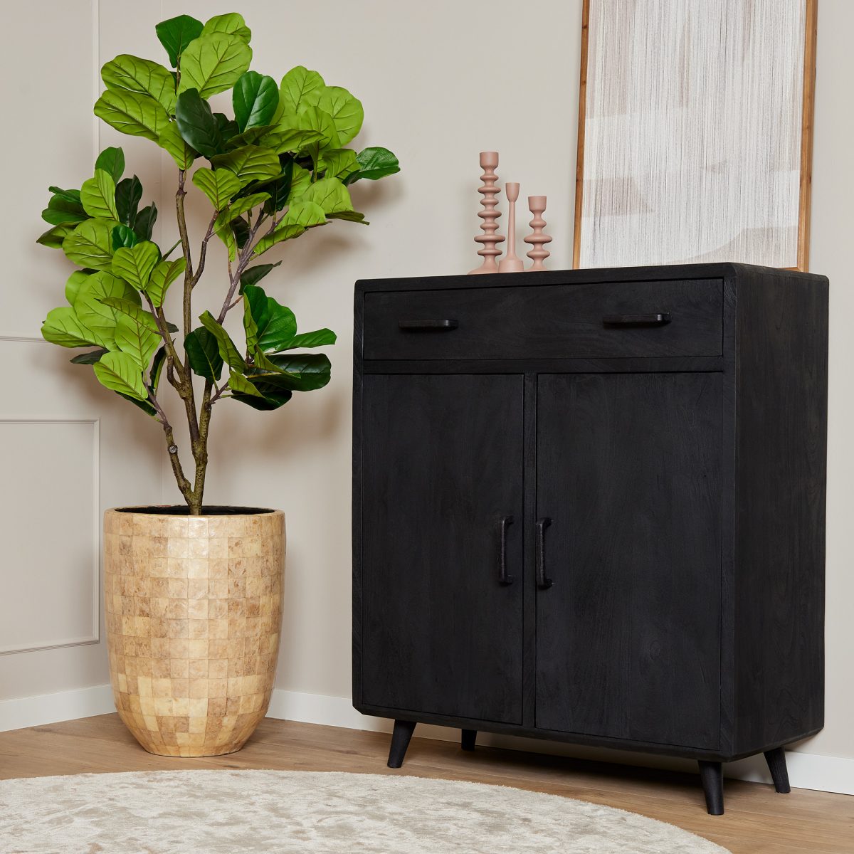 Kast Omaha Zwart | 100 cm - Afbeelding 1