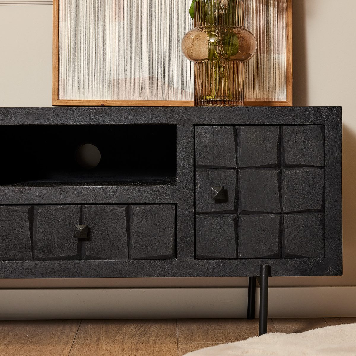 Tv-meubel Brandy Zwart | 120 cm - Afbeelding 2