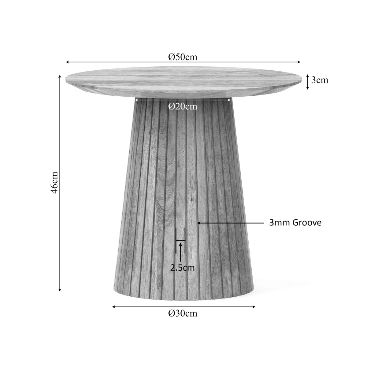 Salontafel | Solana | 50 cm | Naturel - Afbeelding 5