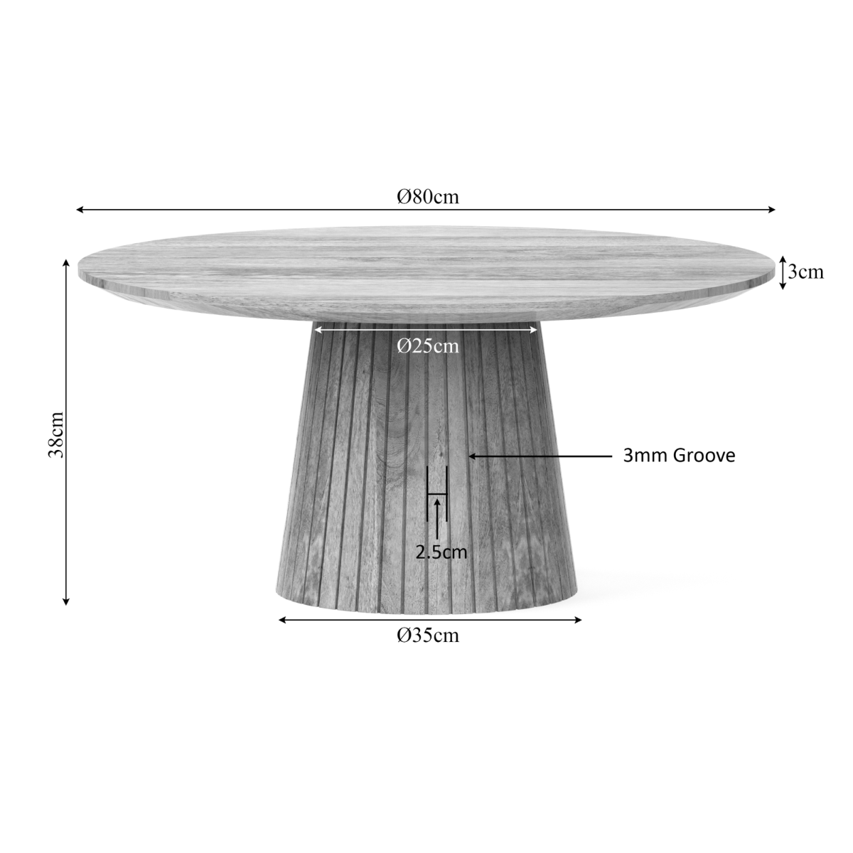 Salontafel | Solana | 80 cm | Naturel - Afbeelding 5