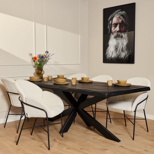 Boomstamtafel Boston Zwart | 180 cm