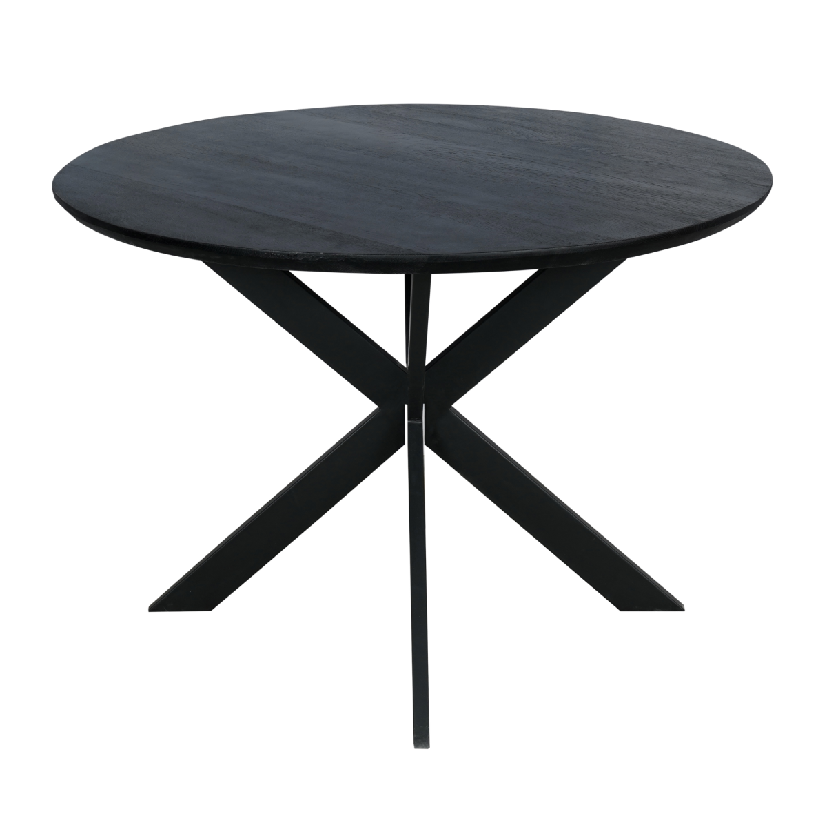 Eiken eettafel Ferris | Rond 110 cm | Zwart - Afbeelding 1