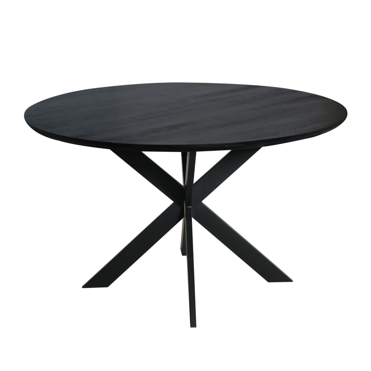 Eiken eettafel Ferris | Rond 130 cm | Zwart - Afbeelding 1