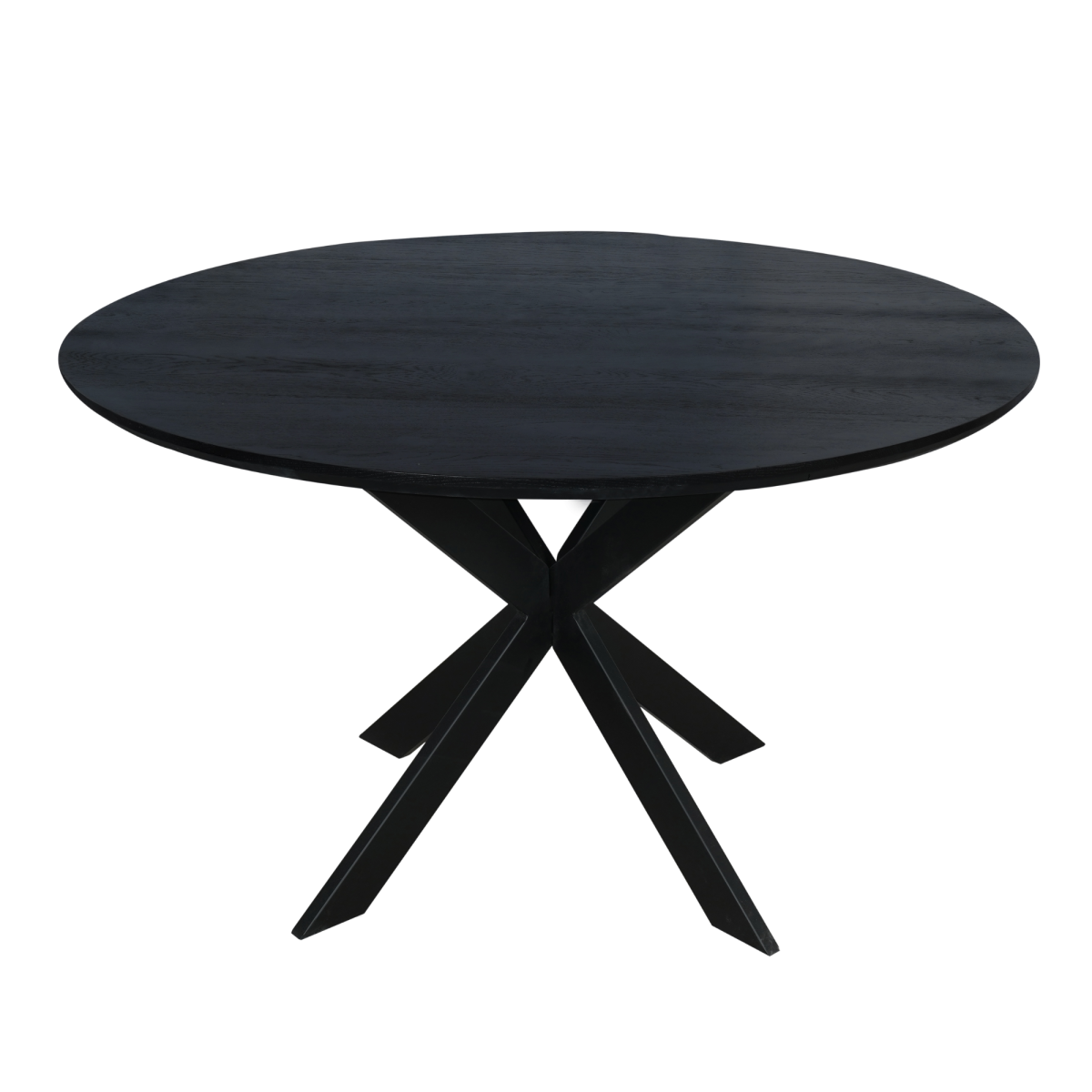 Eiken eettafel Ferris | Rond 130 cm | Zwart - Afbeelding 2