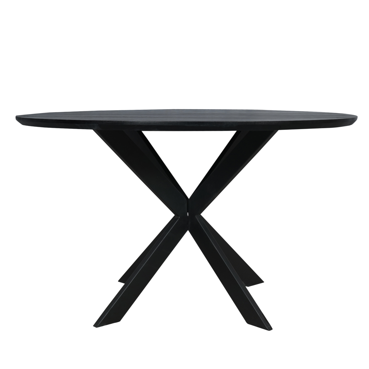 Eiken eettafel Ferris | Rond 130 cm | Zwart - Afbeelding 3