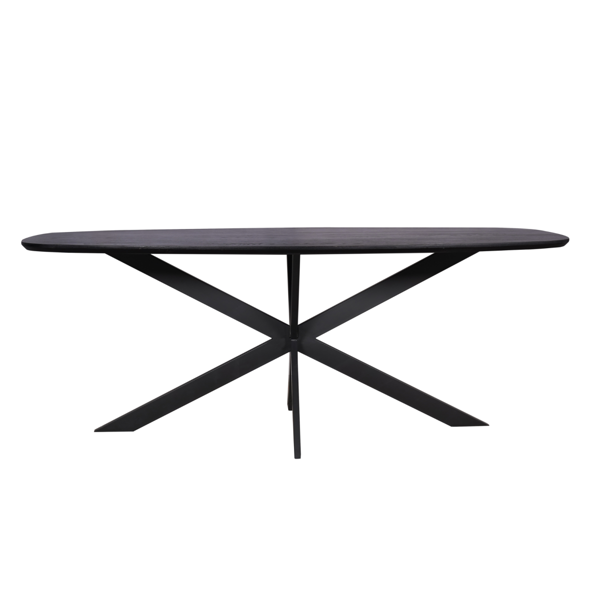 Eiken eettafel Ferris | Deens Ovaal 200 cm | Zwart - Afbeelding 2