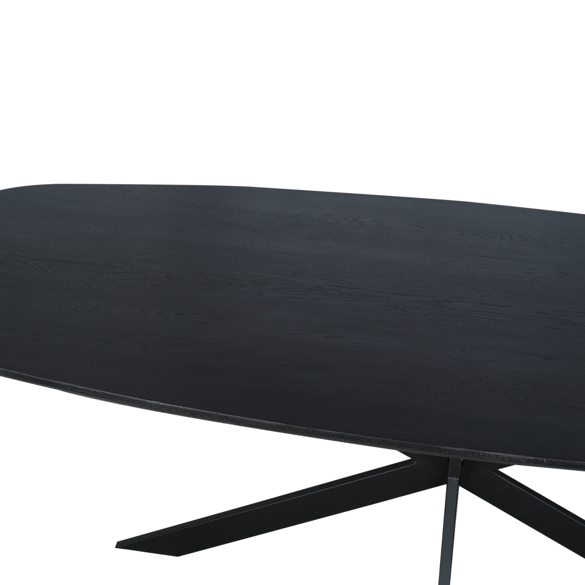Eiken eettafel Ferris | Deens Ovaal 200 cm | Zwart - Afbeelding 8