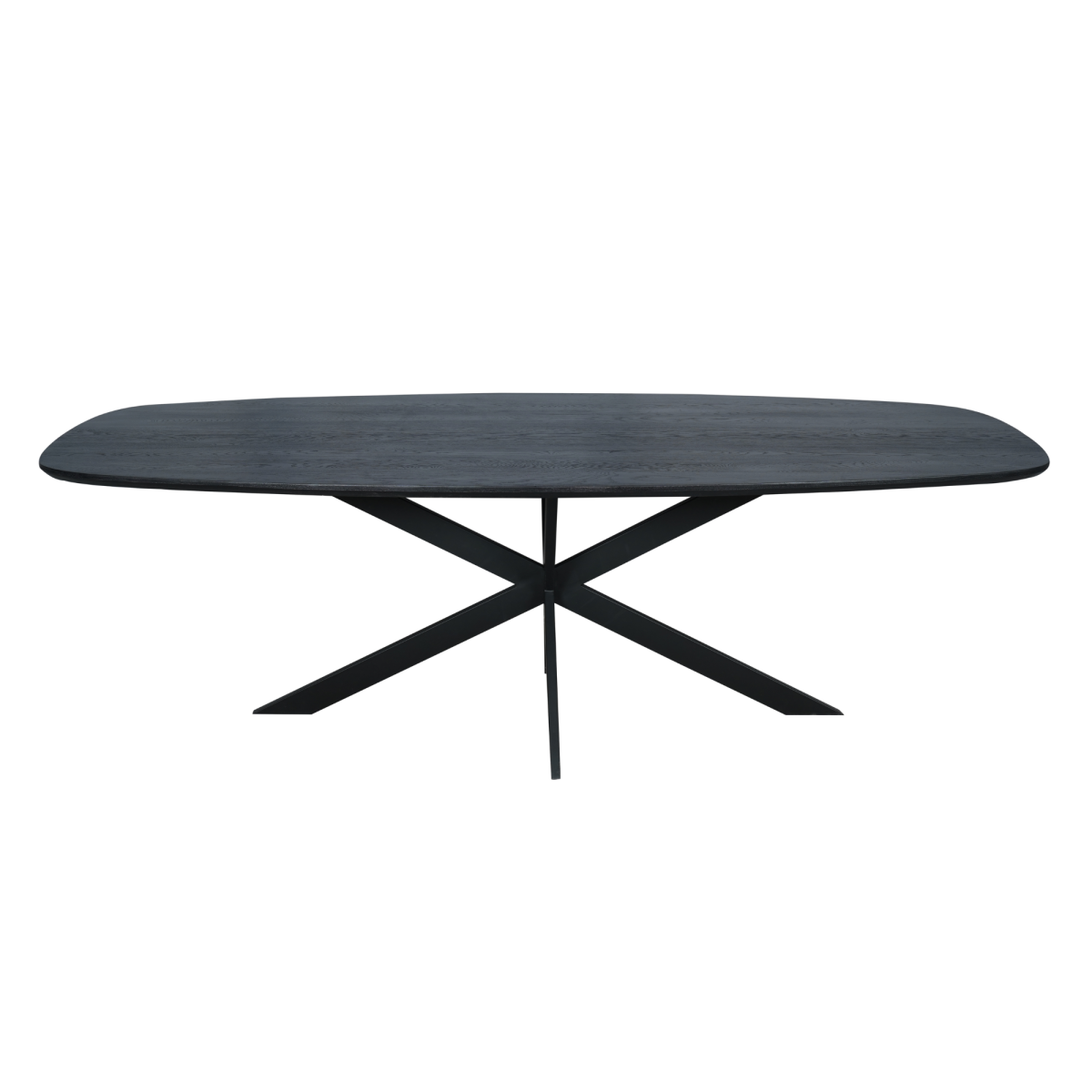 Eiken eettafel Ferris | Deens Ovaal 200 cm | Zwart - Afbeelding 9
