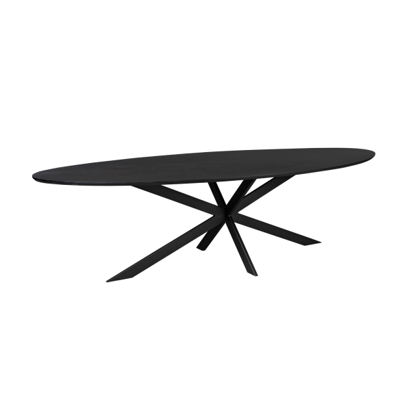 Eiken eettafel Ferris | Ovaal 280 cm | Zwart