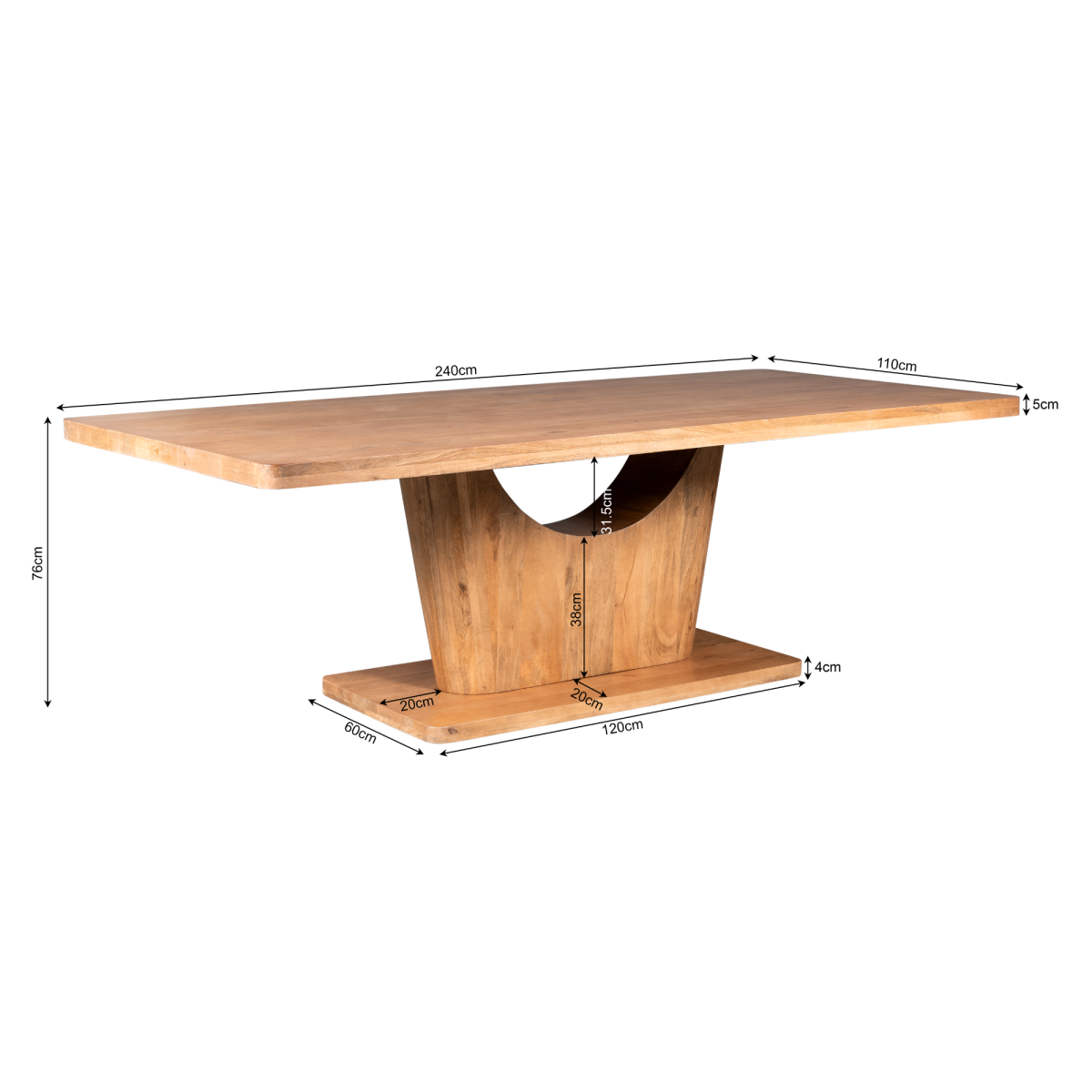 Eettafel Voco | 240 cm | Naturel - Afbeelding 8