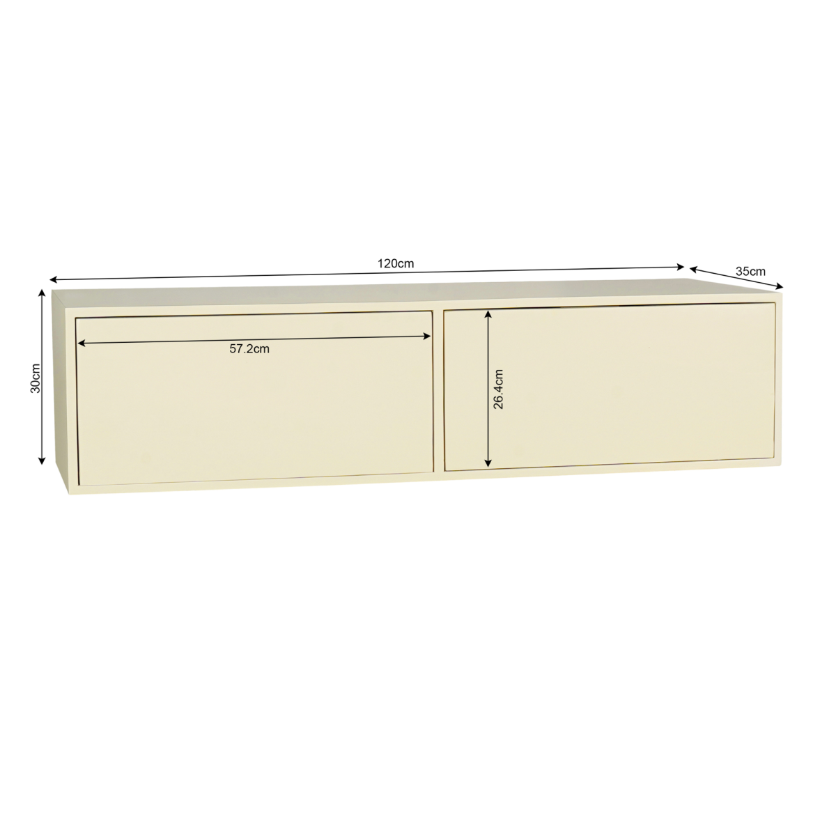 Zwevend tv-meubel Vision Sand | 120 cm - Afbeelding 4
