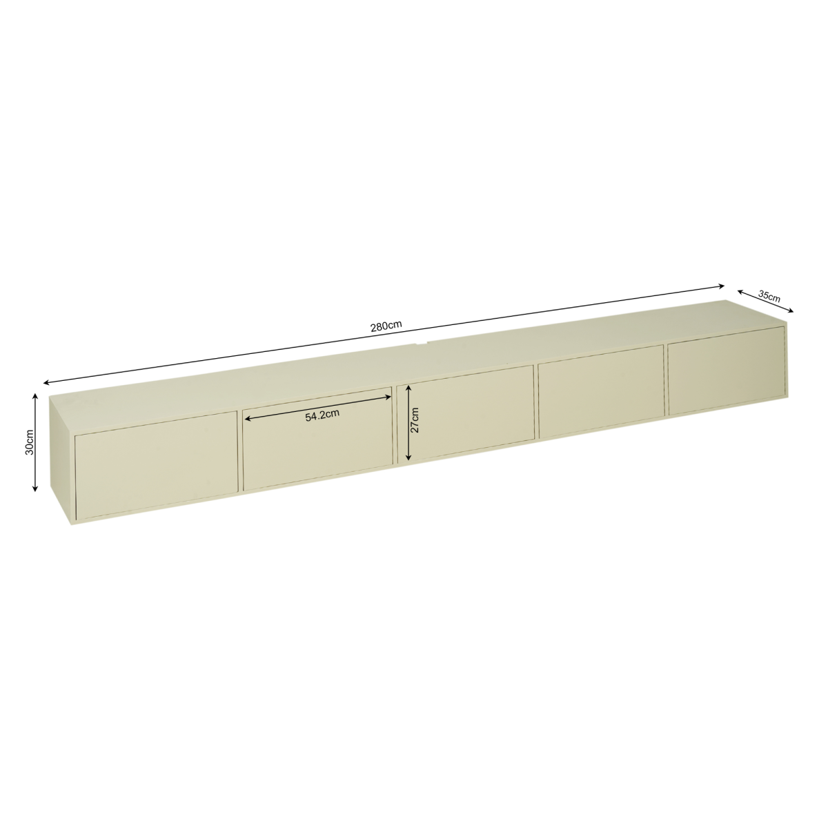 Zwevend tv-meubel Vision Sand | 280 cm - Afbeelding 4