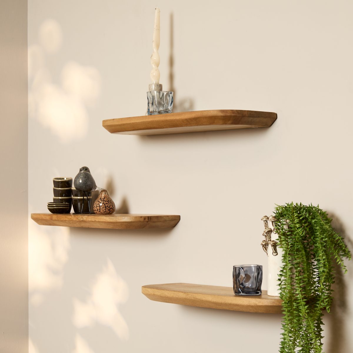 Wandplank Gusta Naturel | 60 cm | Set van 3 - Afbeelding 1