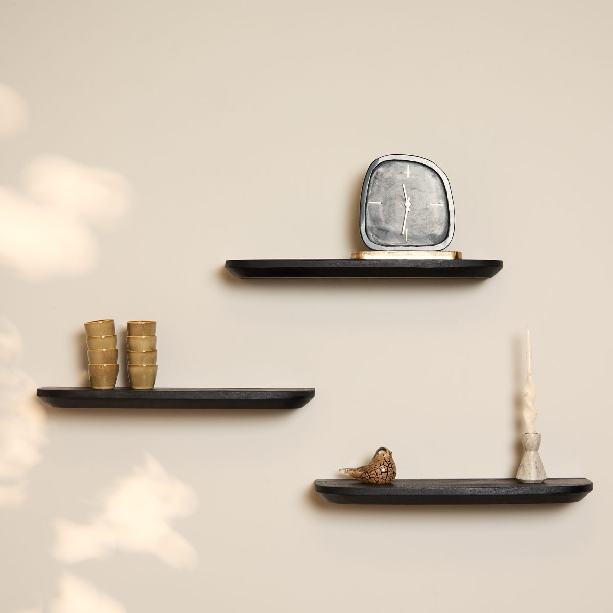 Wandplank Gusta Zwart | 60 cm | Set van 3 - Afbeelding 2